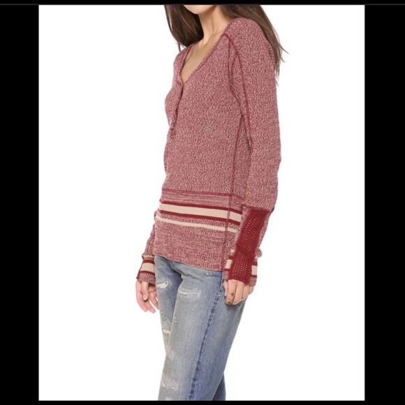 We The Free Sock Monkey Henley Top SZ S - Picture 1 of 8